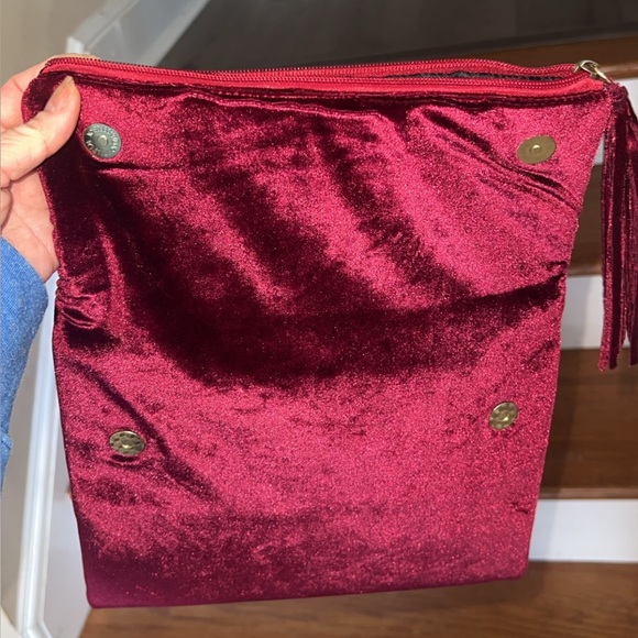 Ashro Burgundy Clutch with Tassel - Picture 6 of 15